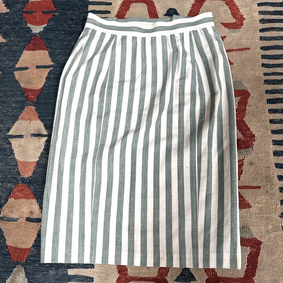 Archival Vintage YSL Nautical Striped Pencil Skirt - Picture 4 of 9